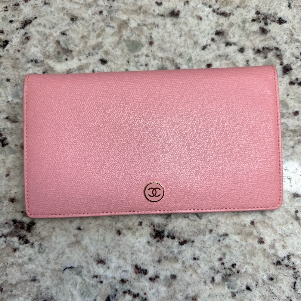 Rare Chanel series 8 Rose Sakura pink long wallet